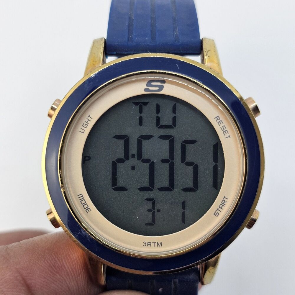 Sketchers Unisex Watch 40MM Rose Gold Blue‎ Gray Case Blue Plastic Bands